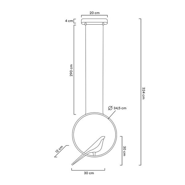 Lampa wisząca BIRD złota - Moosee